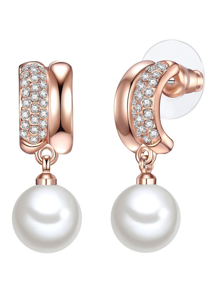 Lulu & Jane Pozłacane kolczyki-wkrętki z perłami rozmiar: onesize