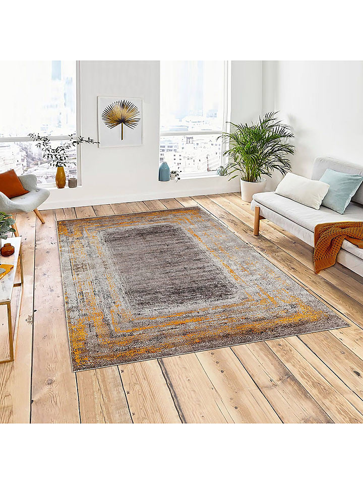 Conceptum Hypnose Dywan ''Woopamuk019'' w kolorze szaro-musztardowym rozmiar: 120x180 cm