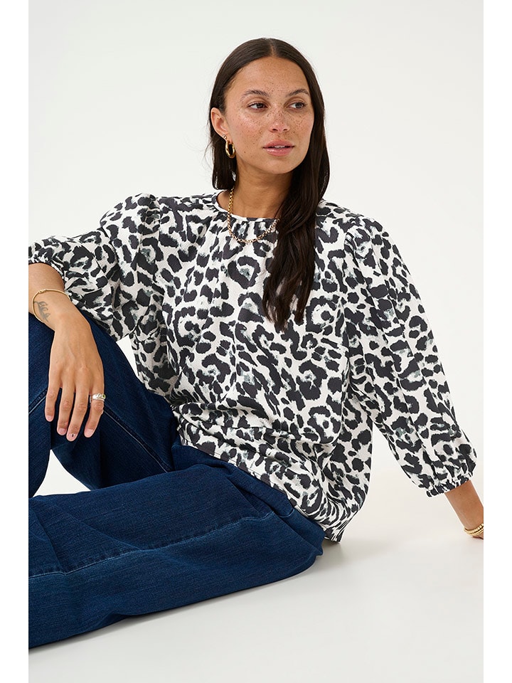 Kaffe Bluzka "Roxy" w kolorze biało-czarnym rozmiar: 42