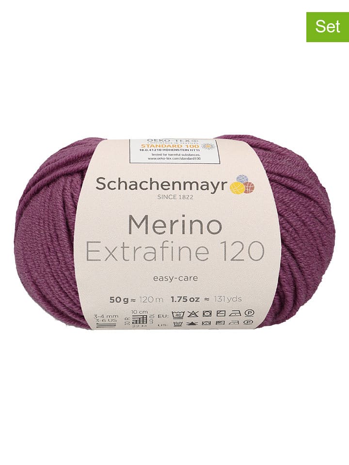 Schachenmayr since 1822 Przędza wełniana (10 szt.) w kolorze ciemnofioletowym - 10 x 50 g rozmiar: onesize