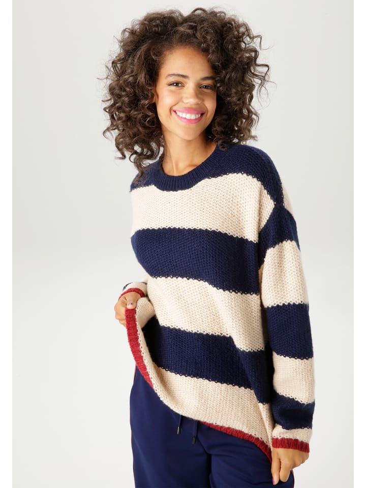 Aniston Sweter w kolorze niebiesko-beżowym rozmiar: 36