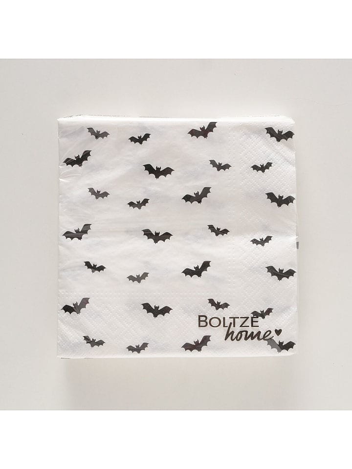 Boltze Serwetki (20 szt.) "Ghostie" w kolorze biało-czarnym rozmiar: onesize