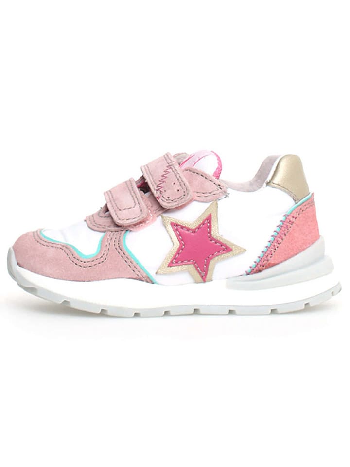 Naturino Skórzane sneakersy "Argal" w kolorze biało-jasnoróżowym rozmiar: 30