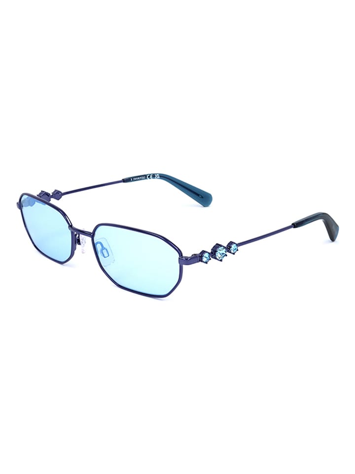 Swarovski Damskie okulary przeciwsłoneczne w kolorze niebieskim rozmiar: 57