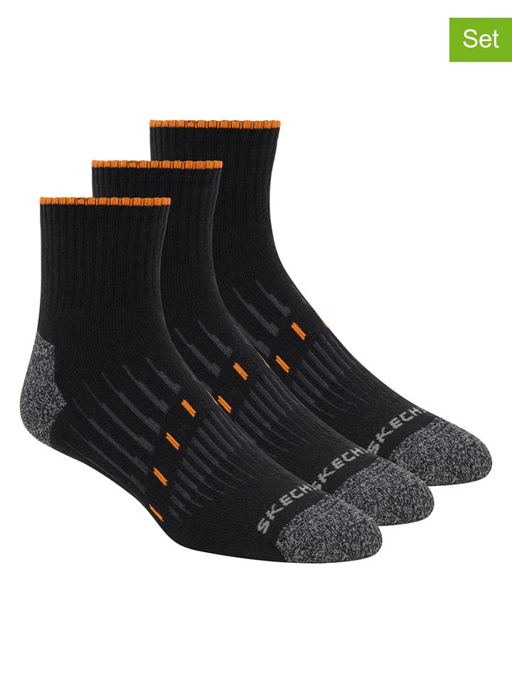 Skechers Skarpety (6 par) w kolorze antracytowo-czarno-pomarańczowym rozmiar: 40,5-46