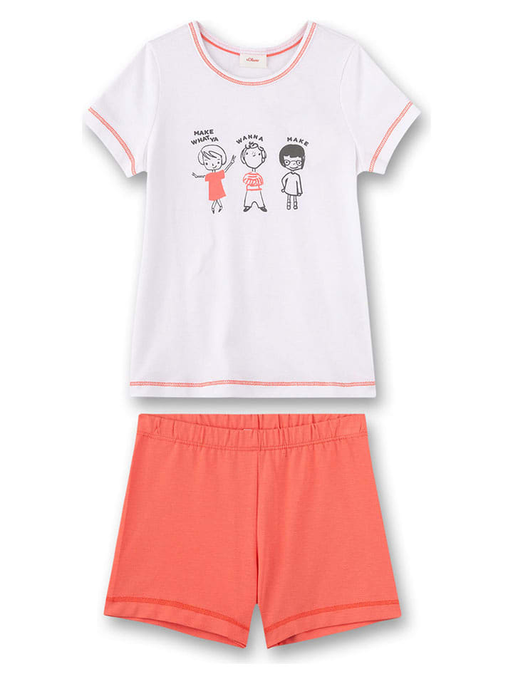 Sanetta Piżama w kolorze biało-pomarańczowym rozmiar: 140