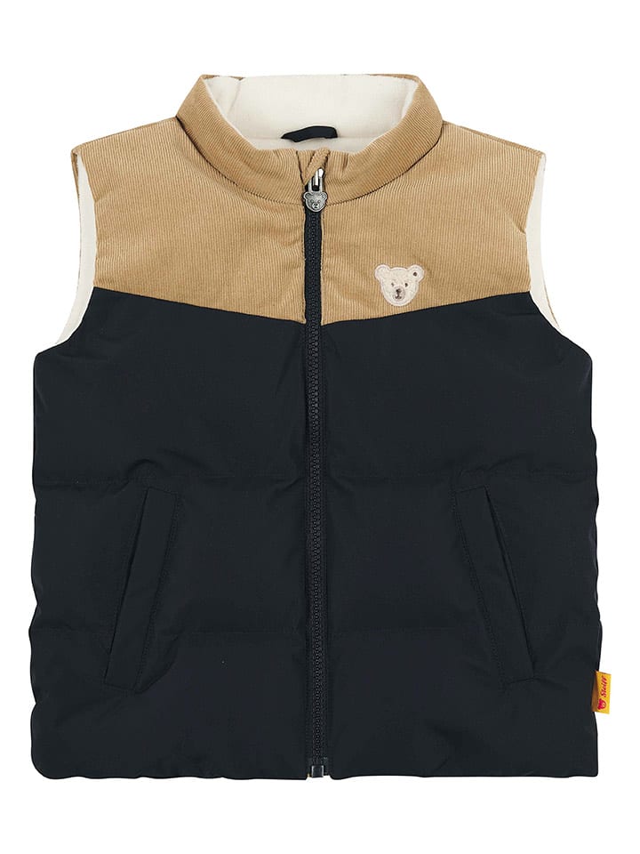 Steiff Kamizelka pikowana w kolorze czarno-beżowym rozmiar: 110