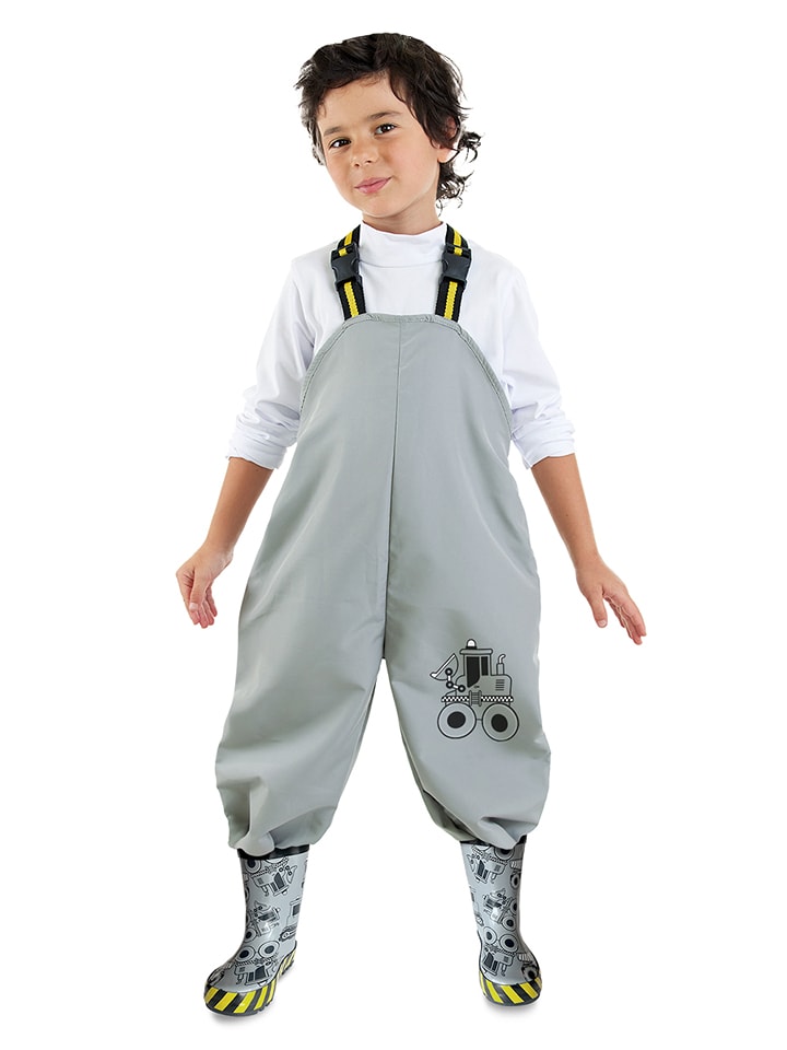 Denokids Spodnie przeciwdeszczowe w kolorze szarym rozmiar: 122/128