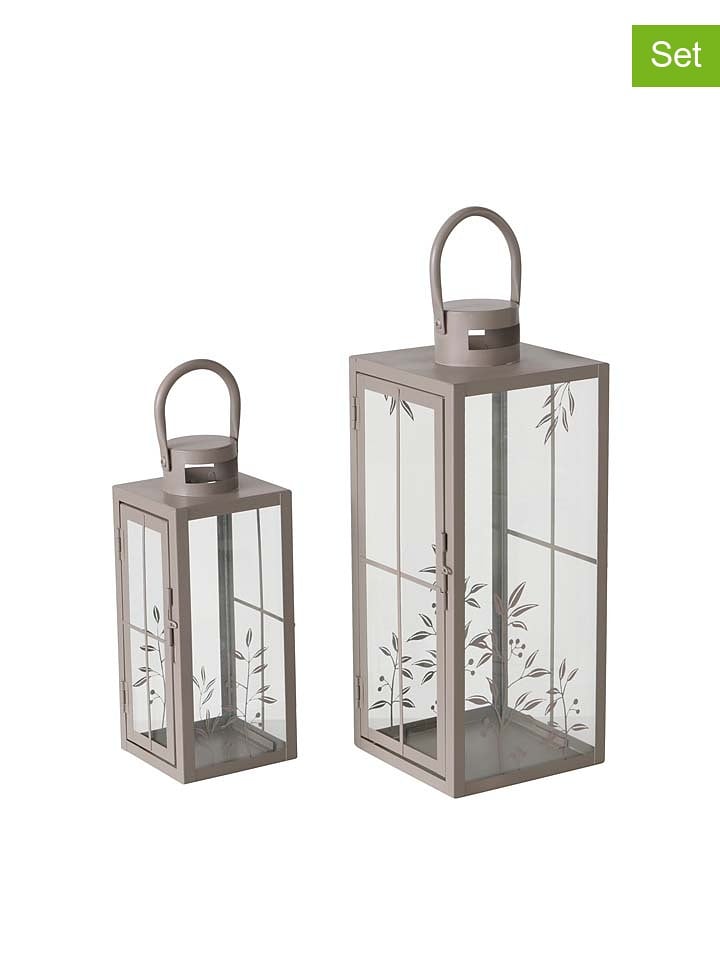 Boltze Lampiony (2 szt.) "Leavi" w kolorze szarym rozmiar: onesize