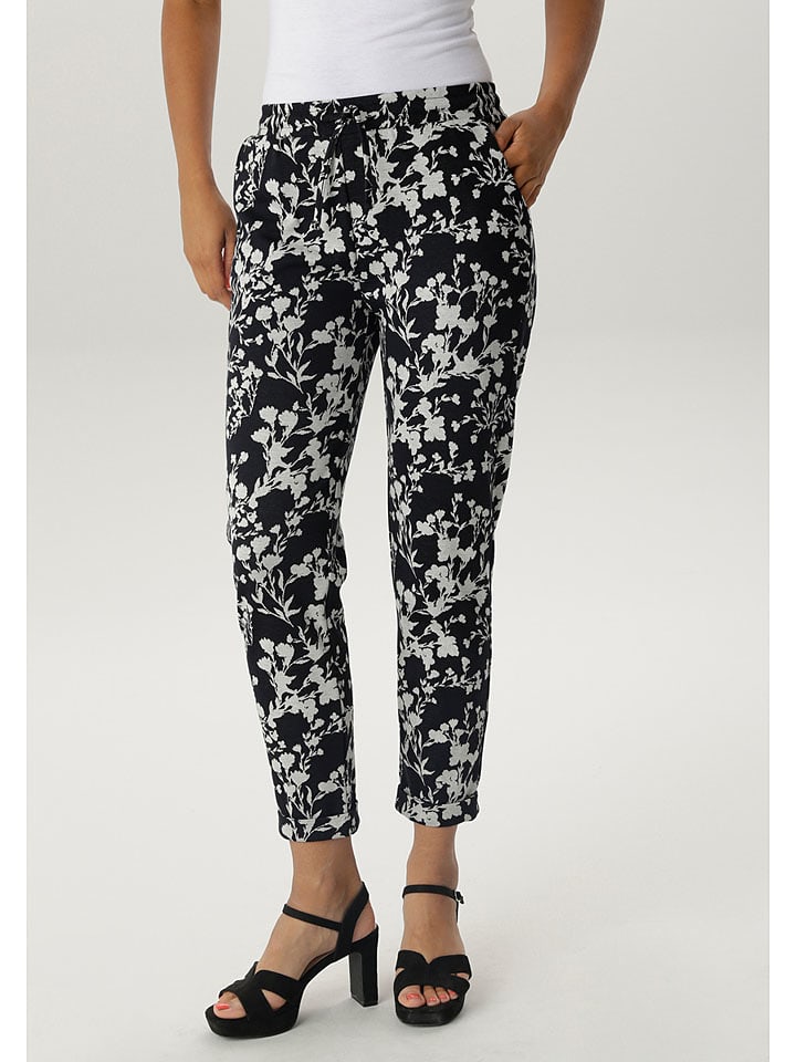 Aniston Spodnie w kolorze czarno-białym rozmiar: 46