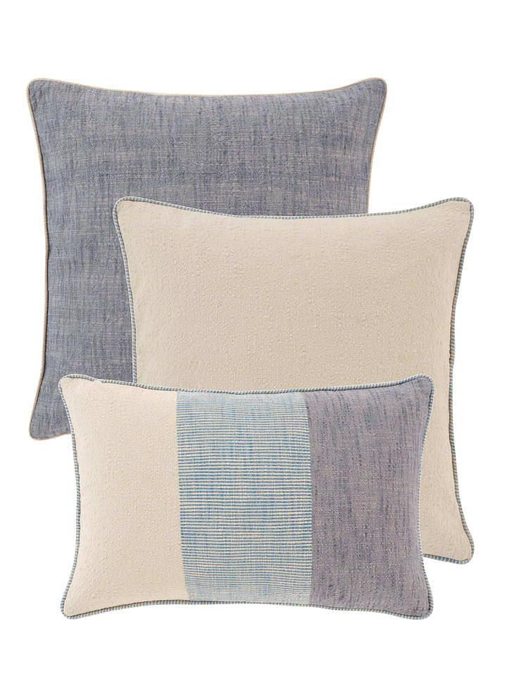 Jotex Poszewki (3 szt.) "Chambray" w kolorze kremowo-szarym na poduszkę rozmiar: onesize