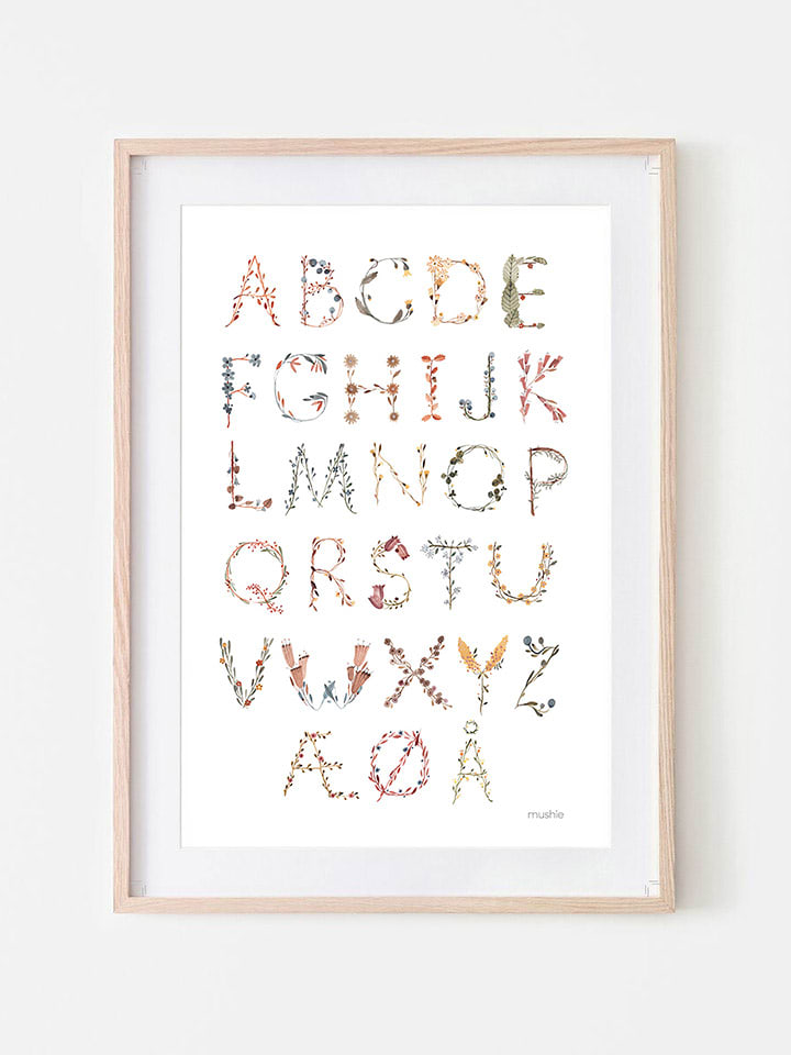 mushie Druk artystyczny "Alphabet Danish" w kolorze białym ze wzorem - 29,7 x 42 cm rozmiar: onesize