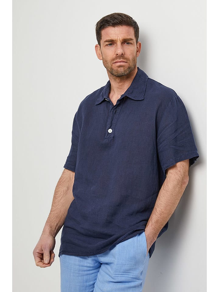 Rodier Lin Lniana koszulka polo w kolorze granatowym rozmiar: S/M