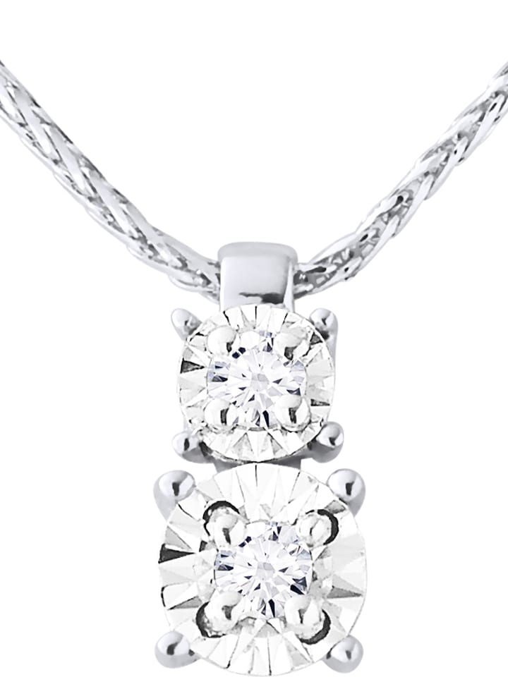 DYAMANT Złoty naszyjnik z diamentami - dł. 45 cm rozmiar: onesize