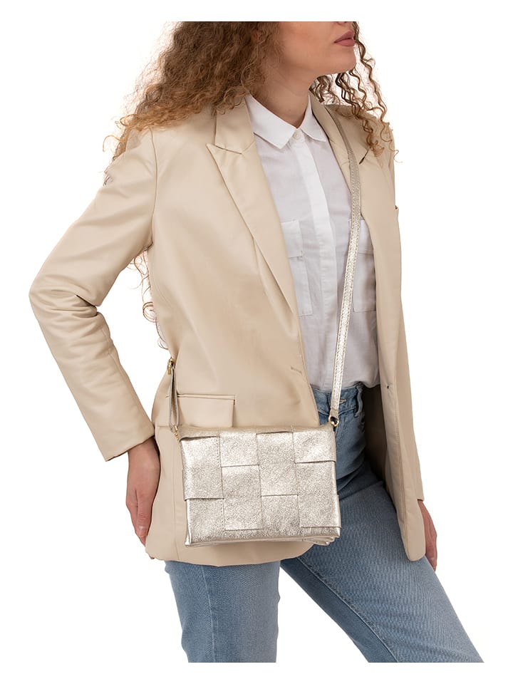 Mia Tomazzi Skórzana torebka "Empoli" w kolorze złotym - 23 x 17 x 5 cm rozmiar: onesize