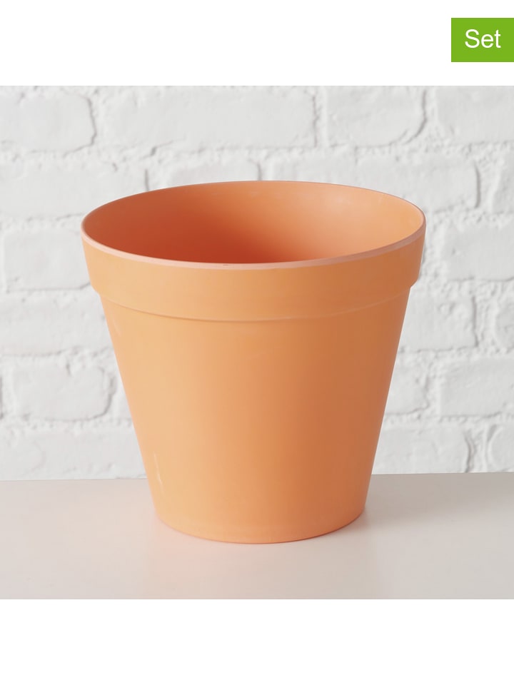 Boltze Osłonki (2 szt.) w kolorze pomarańczowym na doniczkę - wys. 16,5 x Ø 18,5 cm rozmiar: onesize