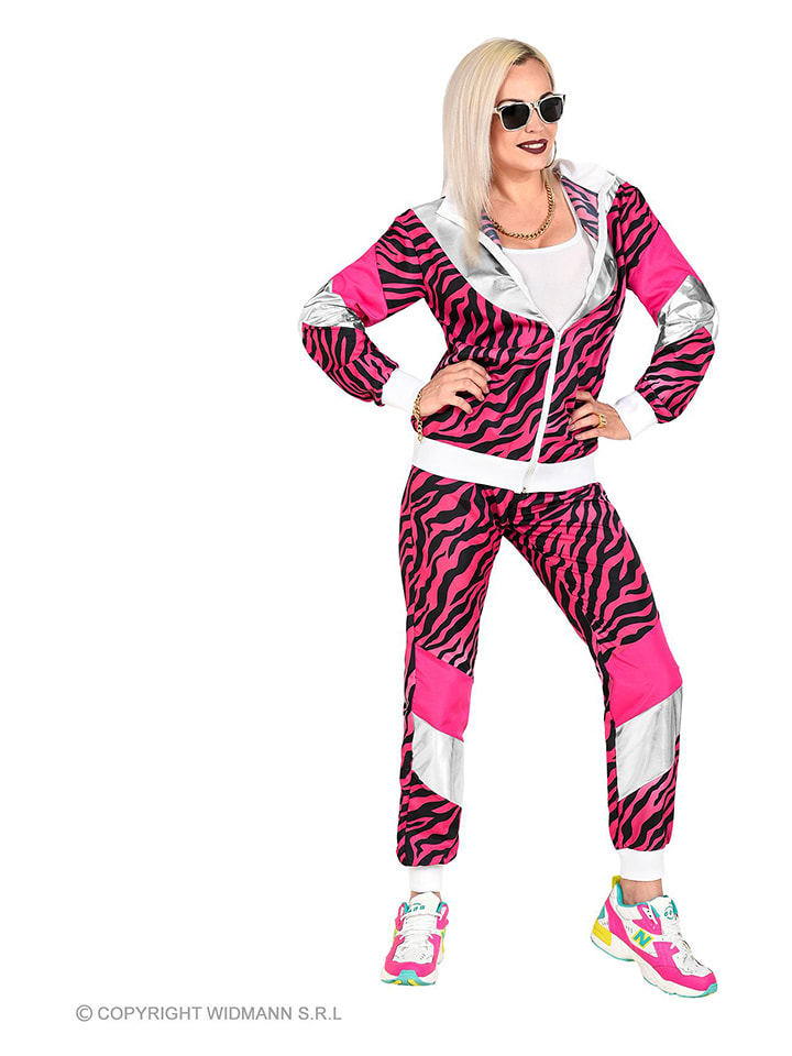 Carnival Party 2-częściowy kostium "80s Pink Tiger" w kolorze różowym rozmiar: M
