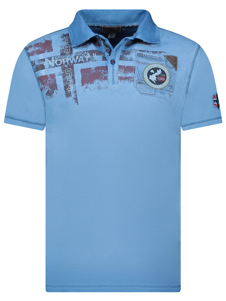 Geographical Norway Koszulka polo "Kimac" w kolorze niebieskim rozmiar: S