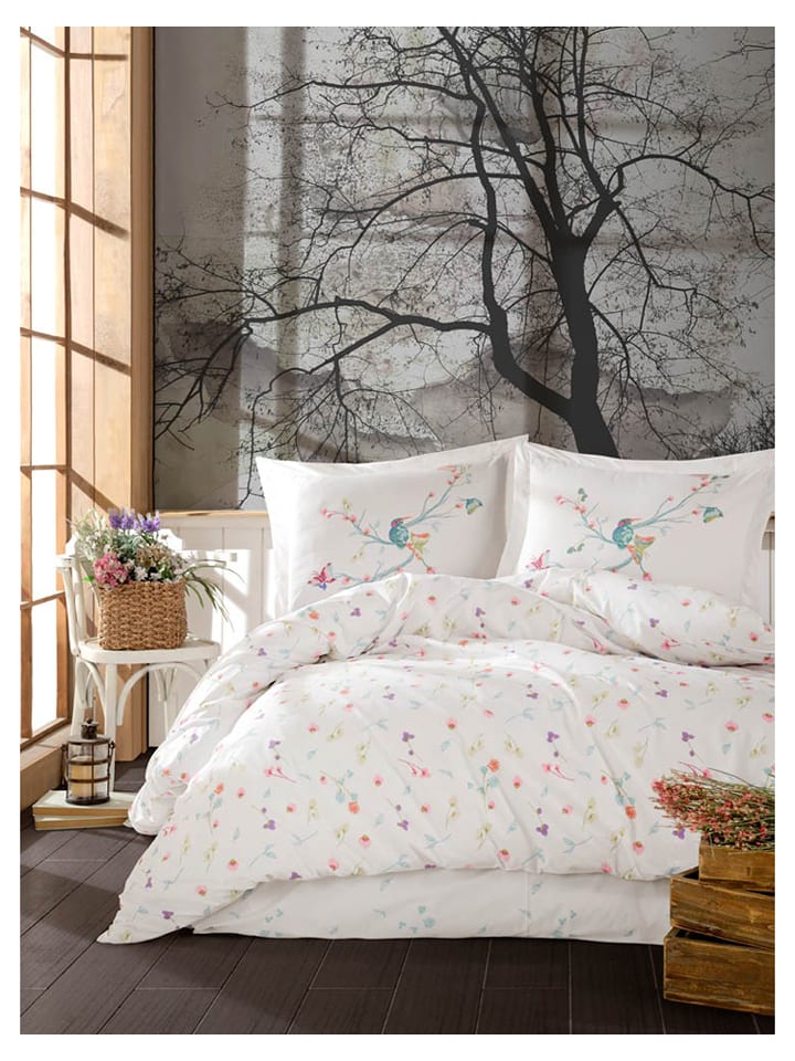 Elizabed Komplet pościeli renforcé "Cappi" w kolorze kremowym ze wzorem rozmiar: 155x220 cm