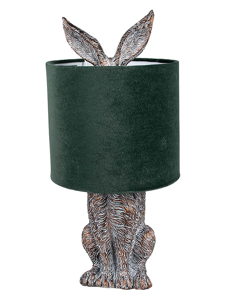 Clayre & Eef Lampa stołowa w kolorze zielono-brązowym - wys. 43 x Ø 20 cm rozmiar: onesize