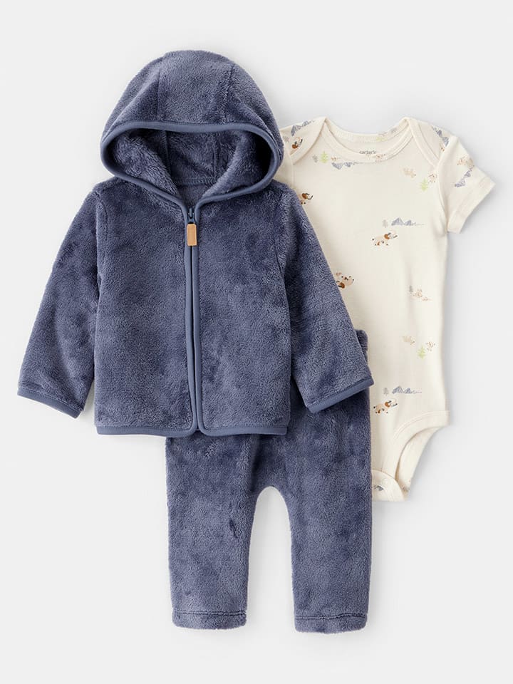 carter's 3-częściowy zestaw w kolorze niebiesko-kremowym rozmiar: 68