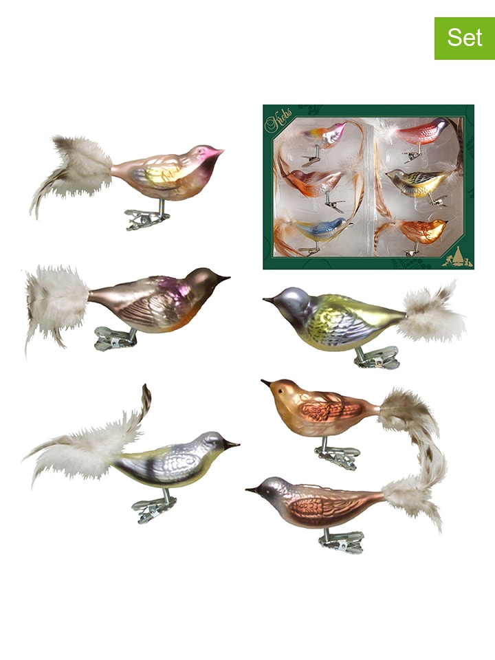 Krebs Glas Lauscha Ozdoby choinkowe (6 szt.) ze wzorem rozmiar: onesize