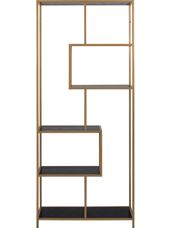 Actona Regał "Seaford" w kolorze złoto-szarym na książki - 77 x 185 x 35 cm rozmiar: onesize