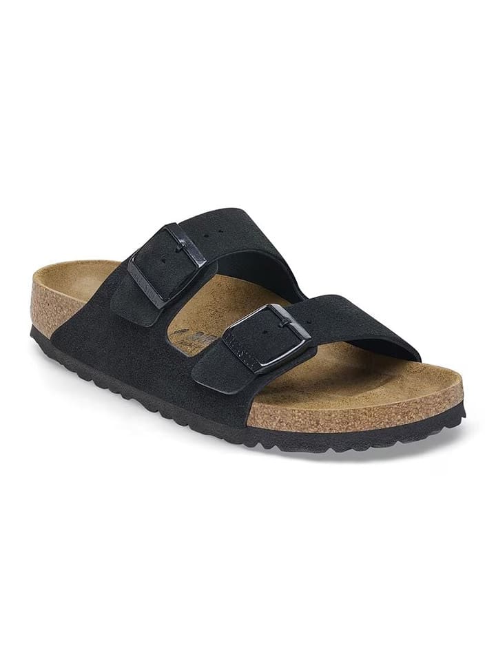 Birkenstock Skórzane klapki "Arizona" w kolorze czarnym rozmiar: 41