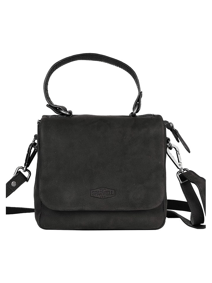 SPARWELL Skórzana torebka "Allen" w kolorze czarnym - 24 x 18 x 9 cm rozmiar: onesize
