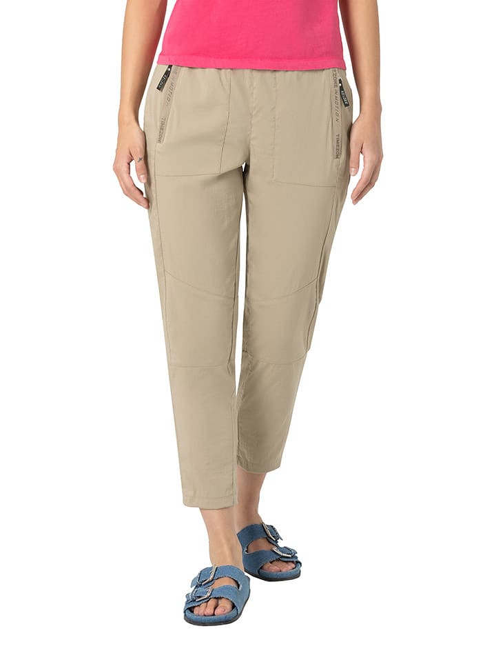 Timezone Spodnie "Suki" w kolorze beżowym rozmiar: XL