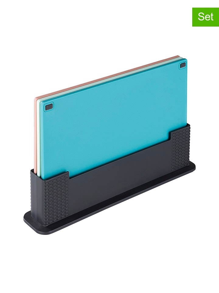 Chefware 4-częściowy zestaw w kolorze niebiesko-jasnoróżowym - 22 x 32 cm rozmiar: onesize