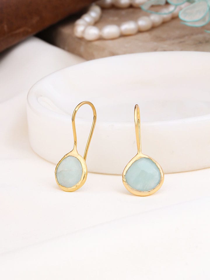 Pierres de Jade Pozłacane kolczyki z amazonitami rozmiar: onesize