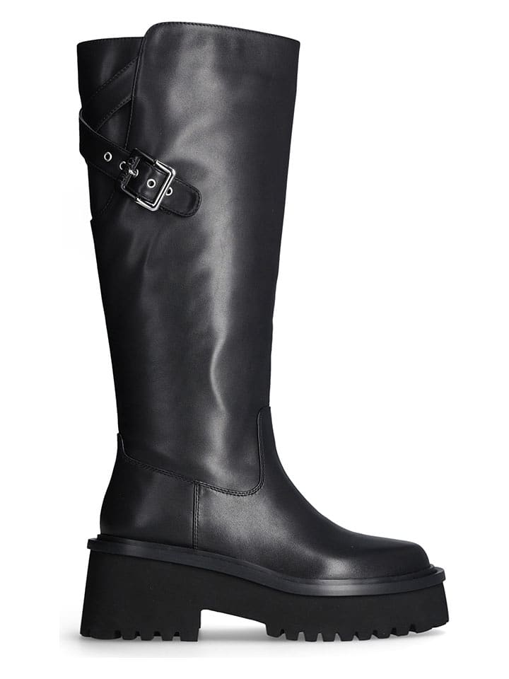 Liu Jo Skórzane kozaki w kolorze czarnym rozmiar: 40