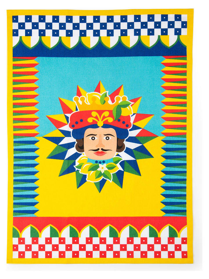 Trendy Kitchen by EXCÉLSA Ściereczka "Sicilian Rhapsody" w kolorze żółto-turkusowym - 70 x 50 cm rozmiar: onesize