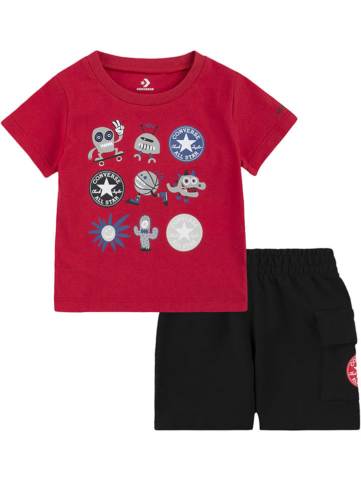 Converse 2-częściowy zestaw w kolorze czerwono-czarnym rozmiar: 104/110