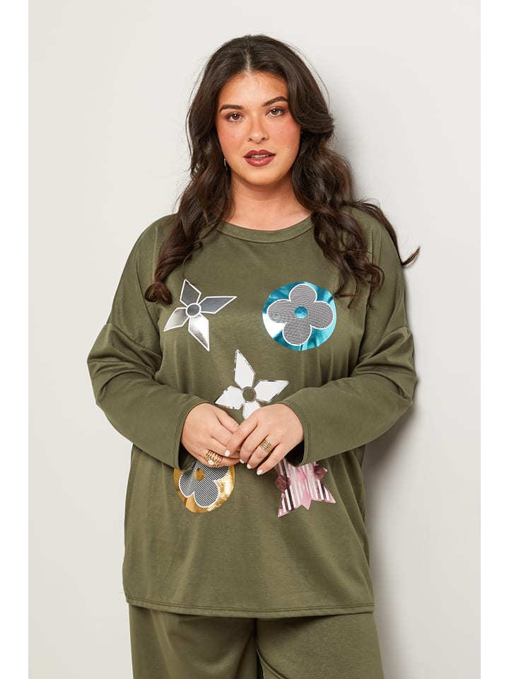 Curvy Lady Sweter w kolorze khaki rozmiar: 48/50