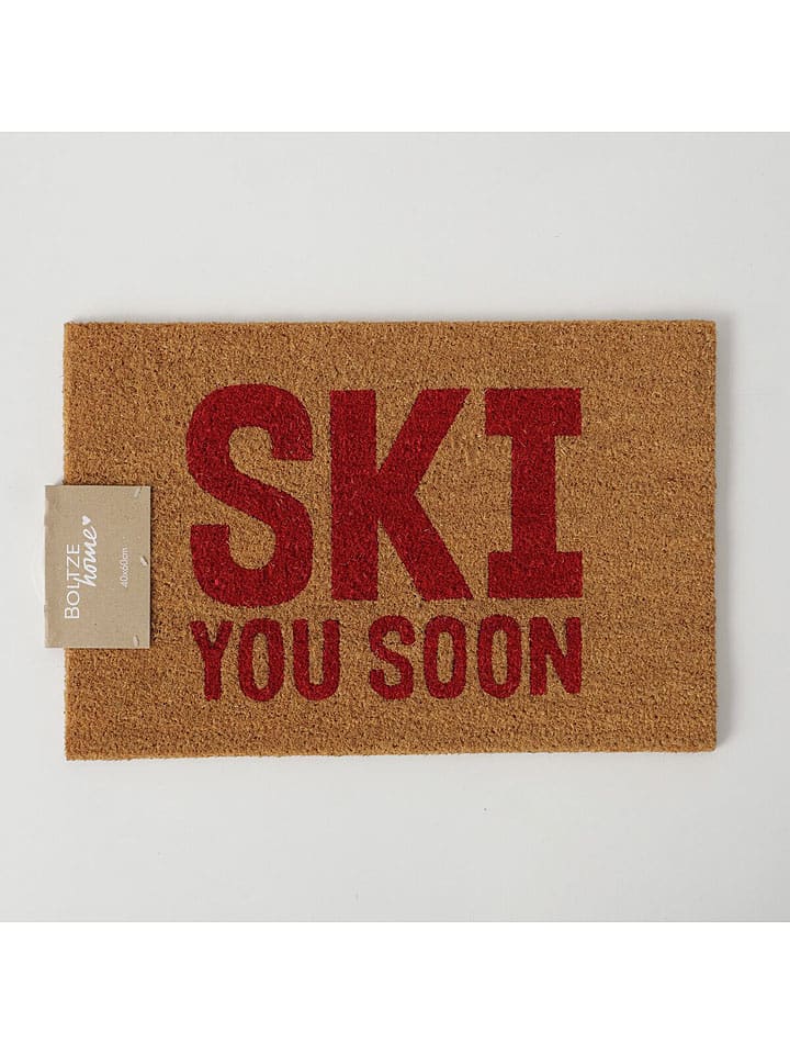 Boltze Wycieraczka "Skiing" w kolorze jasnobrązowo-czerwonym - 60 x 40 cm rozmiar: onesize