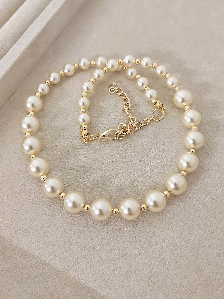 Nakkash Pozłacany naszyjnik z perłami syntetycznymi rozmiar: onesize