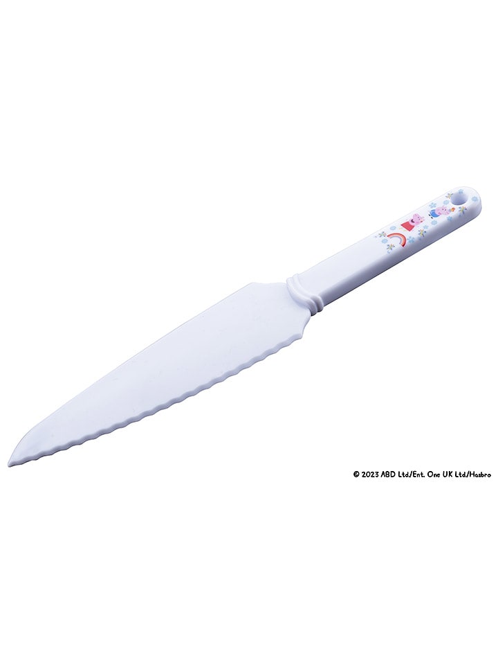 Dr. Oetker Nóż "Peppa i George" w kolorze białym do ciasta - dł. 26 cm rozmiar: onesize