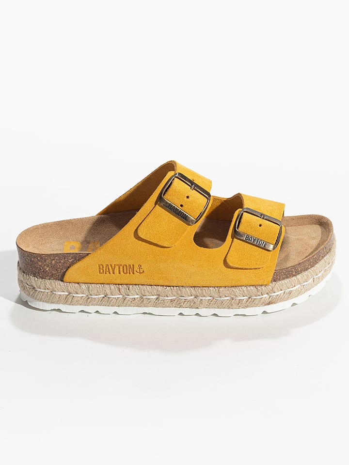 BAYTON Skórzane klapki "Alcee" w kolorze żółtym rozmiar: 38