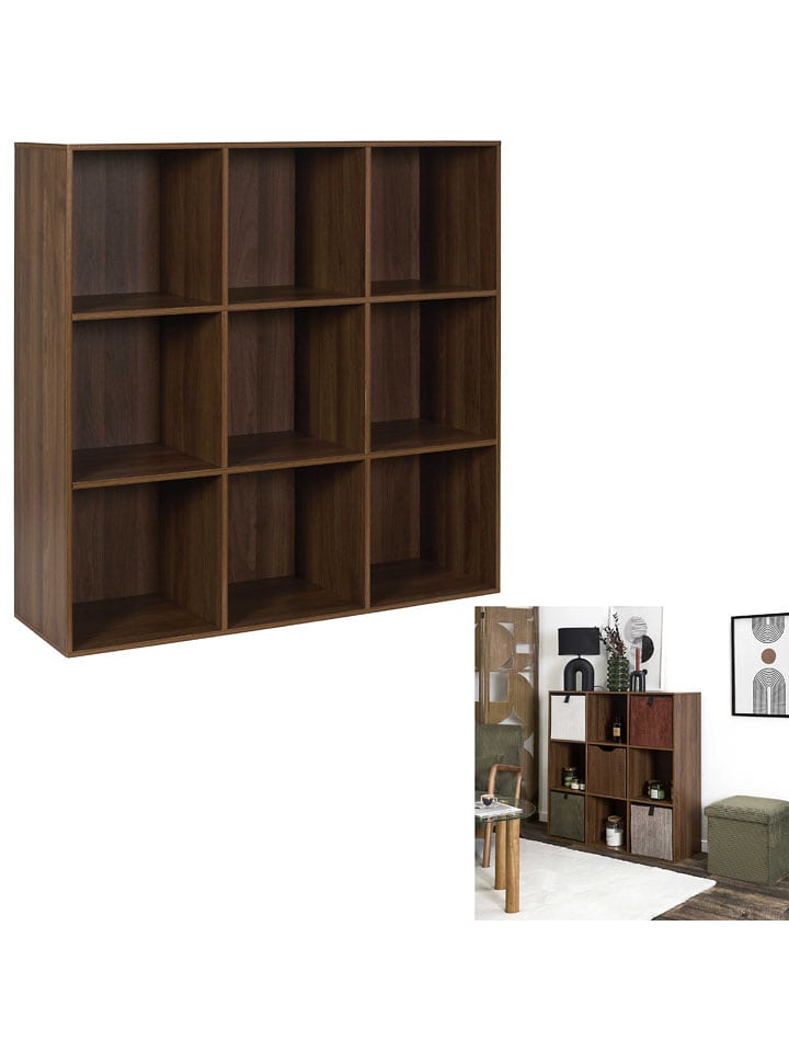 THE HOME DECO FACTORY Regał stojący w kolorze brązowym - 99,3 x 97,8 x 31,8 cm rozmiar: onesize