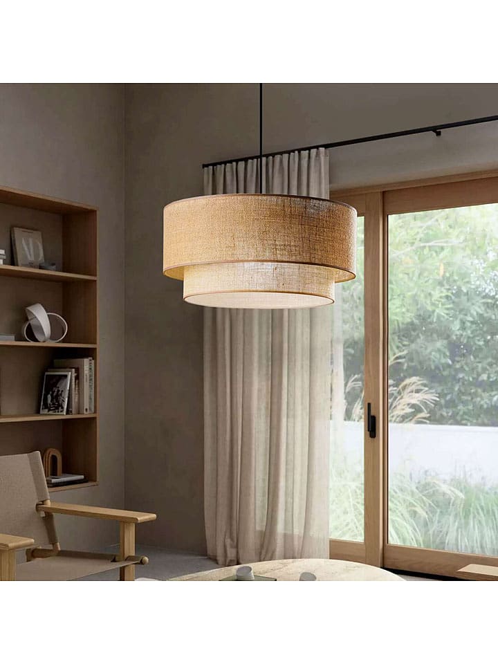 ABERTO DESIGN Lampa wisząca w kolorze beżowym - wys. 80 x Ø 30 cm rozmiar: onesize