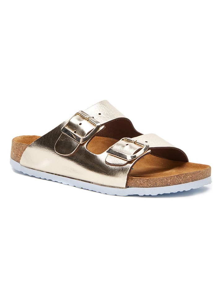 Comfortfusse Skórzane klapki w kolorze złotym rozmiar: 37