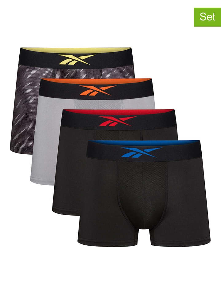 Reebok Bokserki (4 pary) w kolorze czarno-szaro-antracytowym rozmiar: M