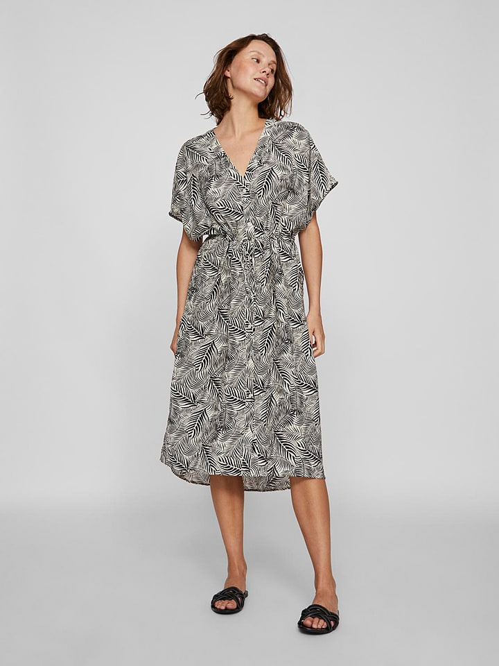 Vila Sukienka w kolorze kremowo-czarnym rozmiar: 36