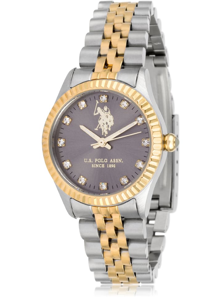 U.S. Polo Assn. Zegarek kwarcowy w kolorze srebrno-złoto-szarym rozmiar: onesize