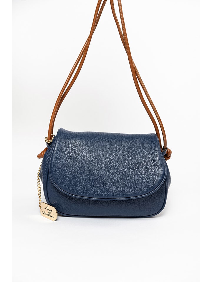 Anna Morellini Skórzana torebka "Drina" w kolorze granatowym - 23 x 18 x 10 cm rozmiar: onesize