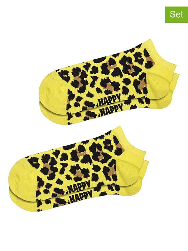 Happy Socks Skarpety (2 pary) w kolorze żółto-czarnym rozmiar: 36-40