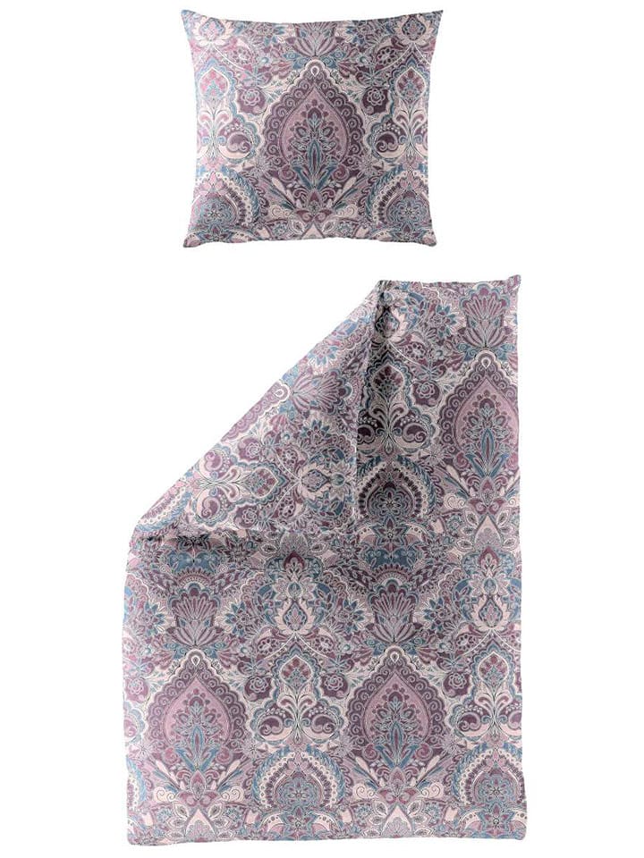 Bierbaum Komplet pościeli flanelowej w kolorze fioletowym rozmiar: 135x200 cm