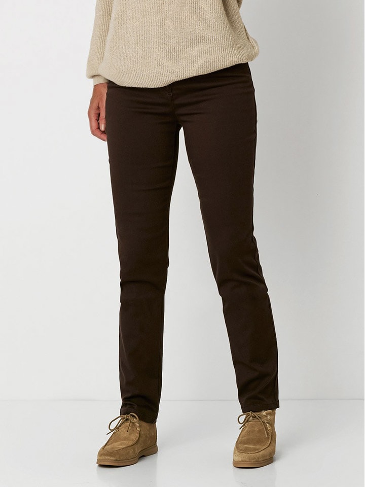 Relaxed by TONI Spodnie w kolorze ciemnobrązowym rozmiar: 20